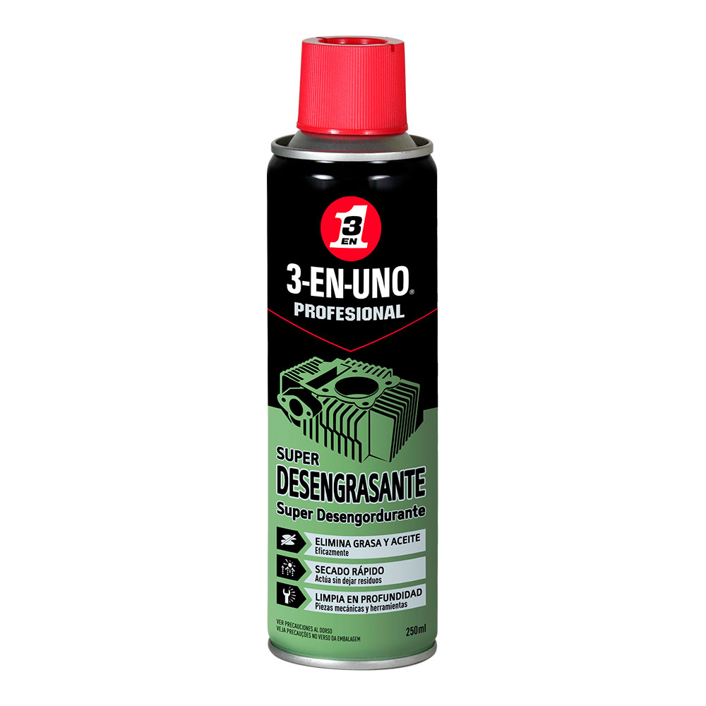3-in-1 Super Ontvetter – 250ml – Krachtige en snelle reiniging voor motoren, gereedschap en meer!