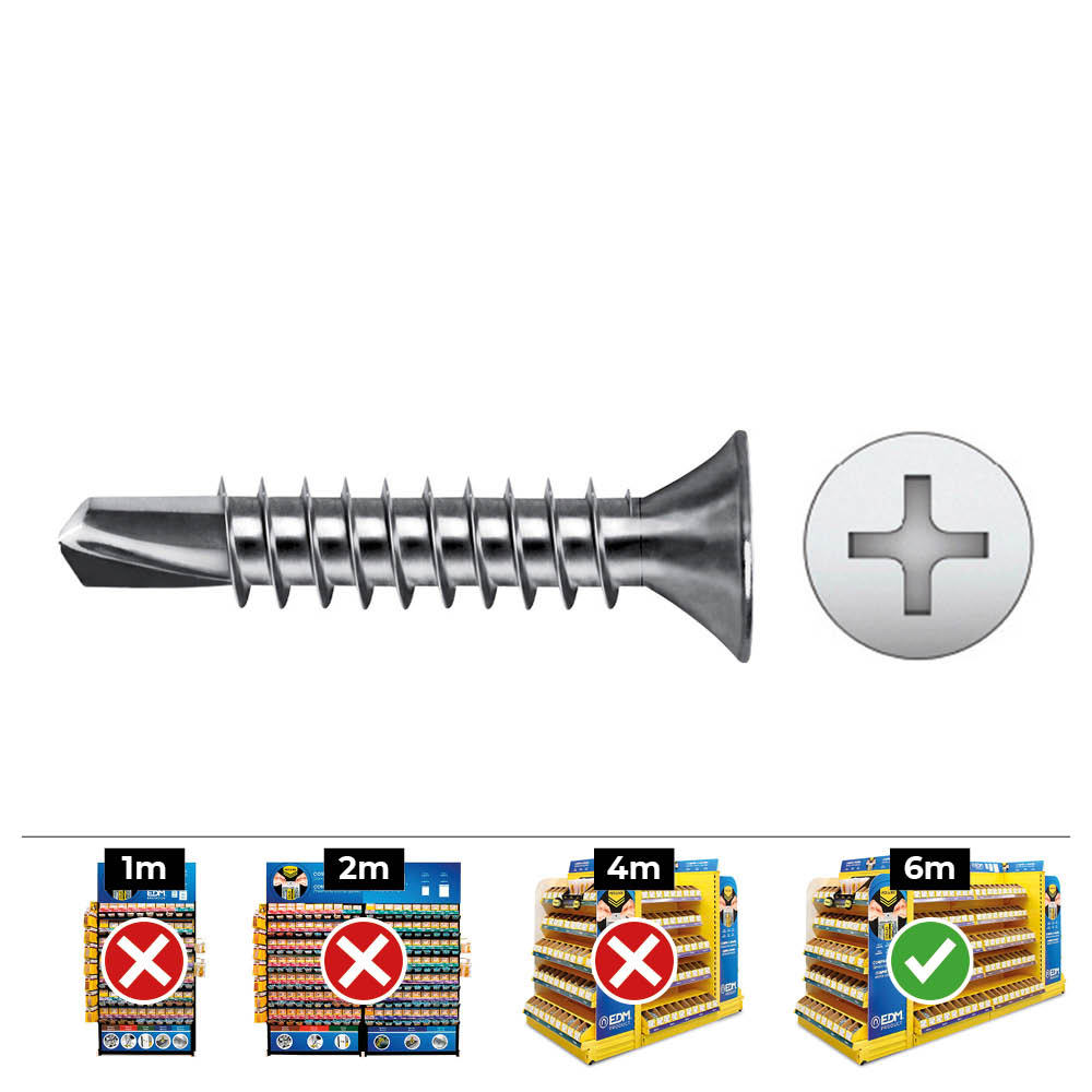 Doos van 250 stuks zinkgeplateerde zelftappende schroeven met verzonken kop – Superieure grip voor dikkere platen – DIN 7504P 4,8×25 – Celo