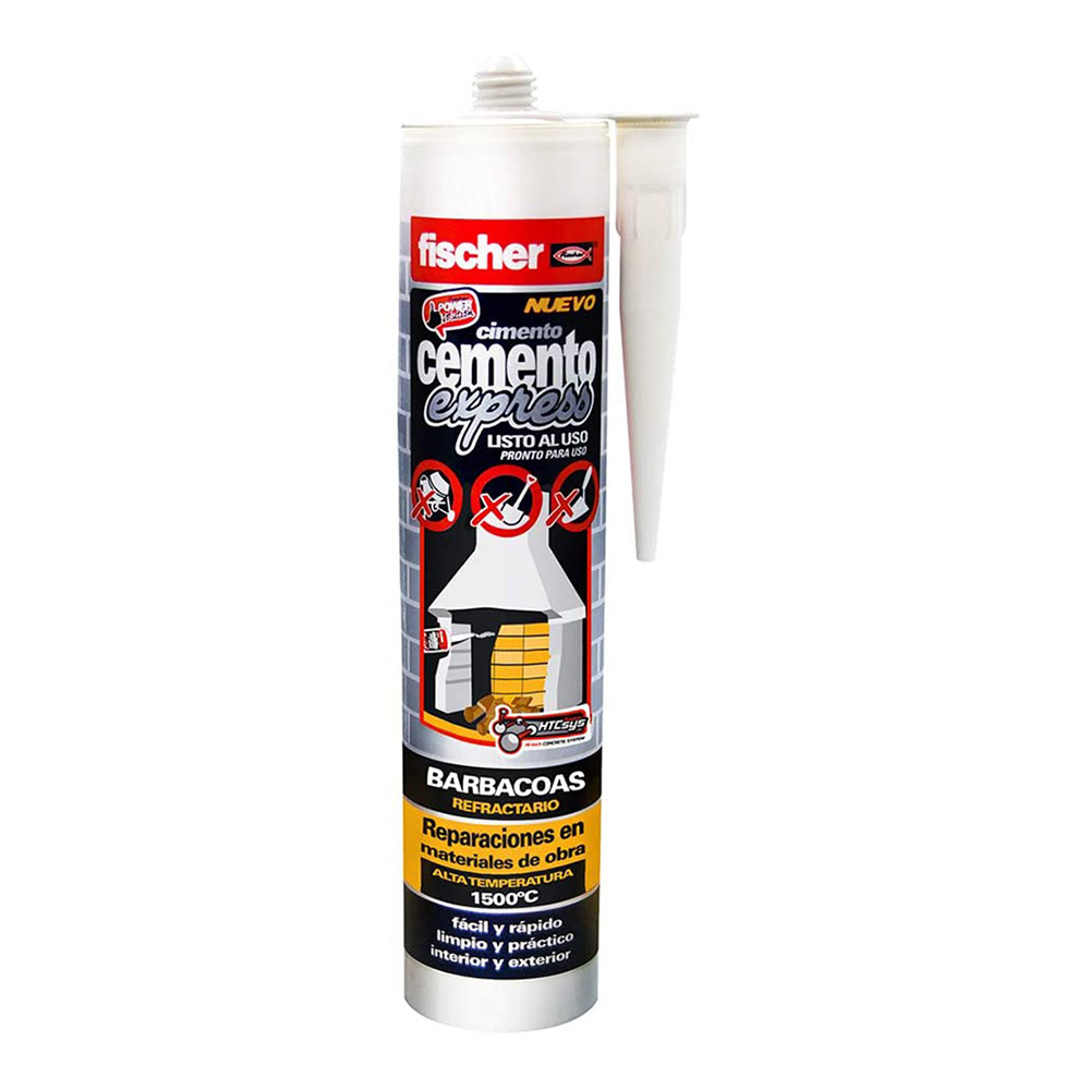 Barbecue grijs express cement – gebruiksklaar en geurloos reparatiemiddel – 300 ml – artikelnr. 514853 – Fischer