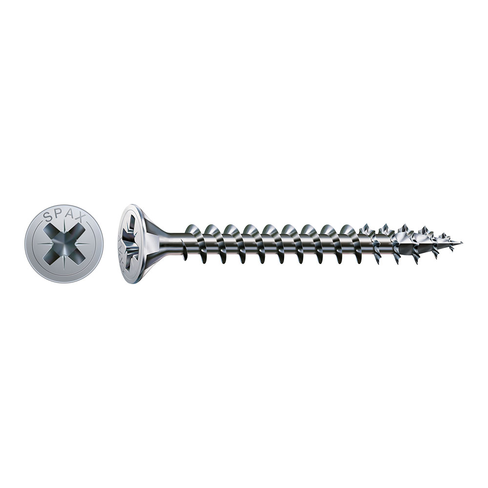 SPAX cabine houtschroeven platkop Wirox 4,5x50mm – doos van 30 stuks – ideaal voor het monteren van meubels en constructies