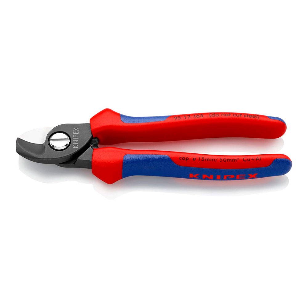 Krachtige kabelschaar 9512165 van KNIPEX – 230x85x26mm, voor moeiteloos knippen van kabels en andere materialen