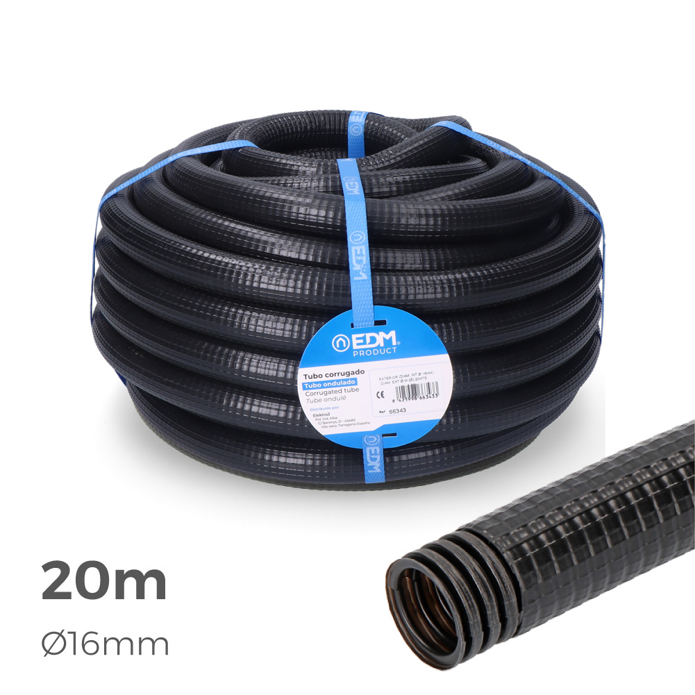 Elektriciteit mantel voor buitengebruik – 16mm binnen, M-25 buiten, CE, 20m lengte, ultieme oplossing voor grootschalige zware buitenelektrische projecten