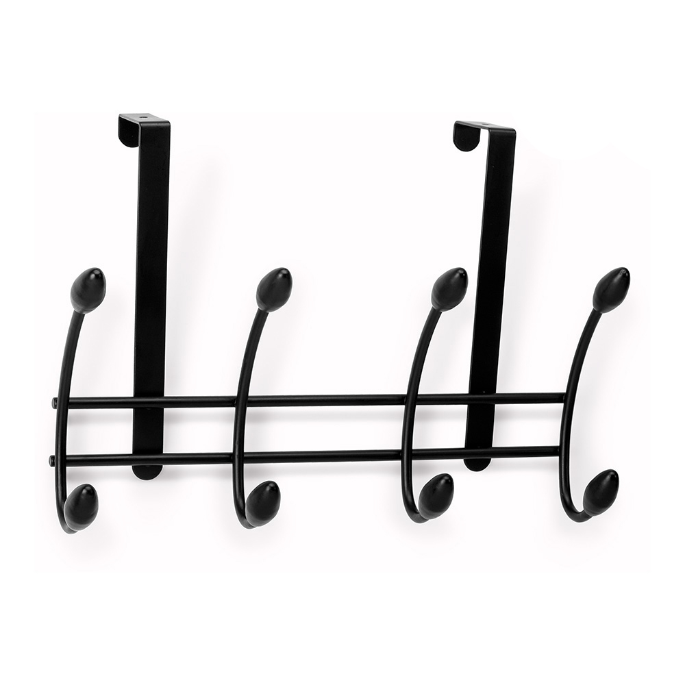 Zwarte deurhanger in blisterverpakking – Elegante opberging zonder schroeven – 208x306x109 mm – Inofix