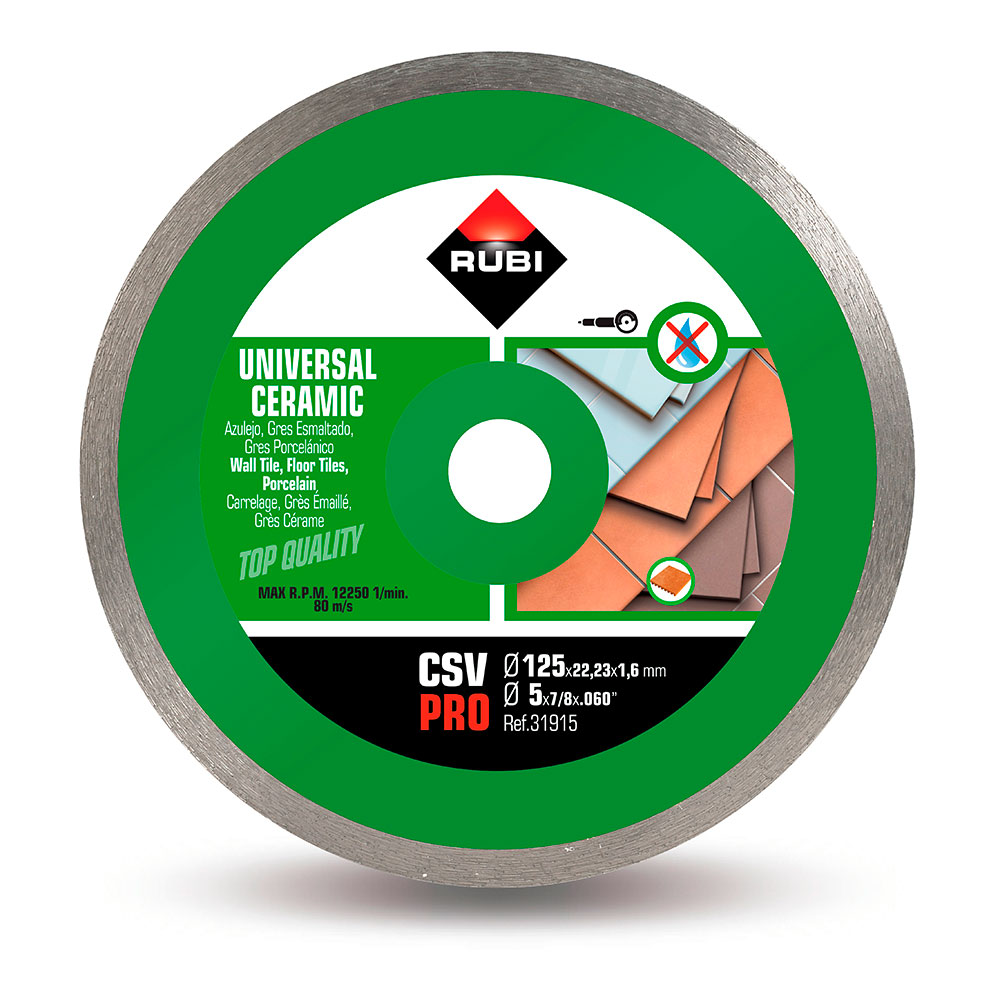 RUBI CSV-125 PRO Doorlopend Diamantblad voor Precisie Tegelzagen