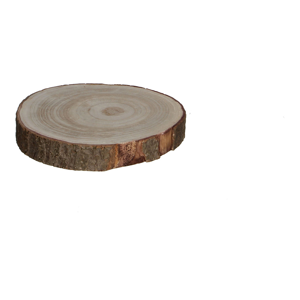 Voeg een vleugje rustieke elegantie toe met ons Natuurlijk Houten Boomstam Decoratief Bord – H4cm, D34cm: Een natuurlijk kunstwerk voor je huis!
