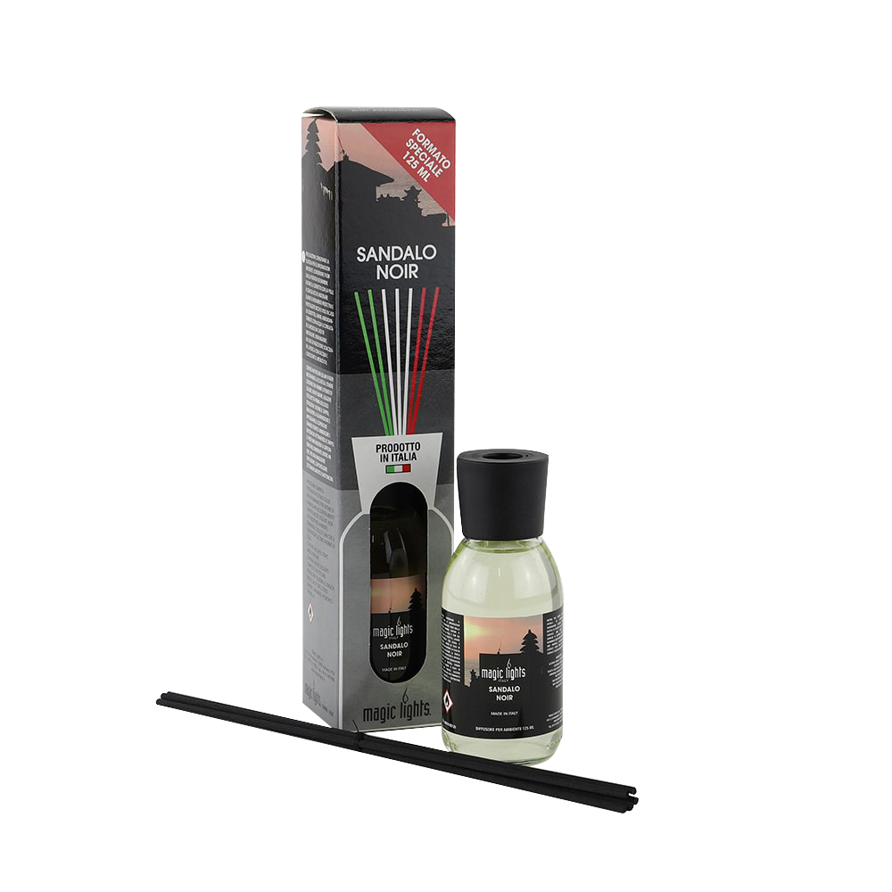 Mystieke Luxe: Mikado Geurverspreider Zwart Sandelhout 125ml – Creëer een Betoverende Sfeer van Verfijning!