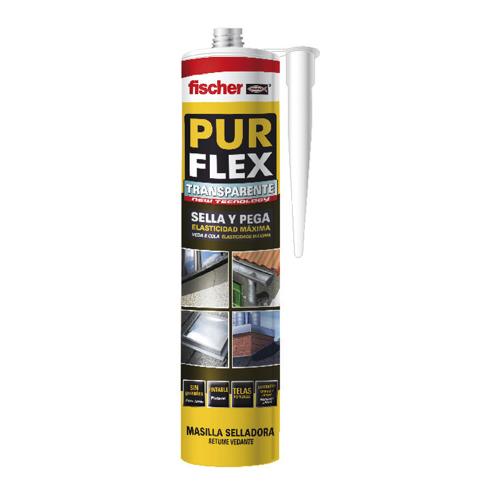 Zwarte Fischer PURflex hoogwaardige monocomponent polyurethaan afdichtingskit 310ml 511369