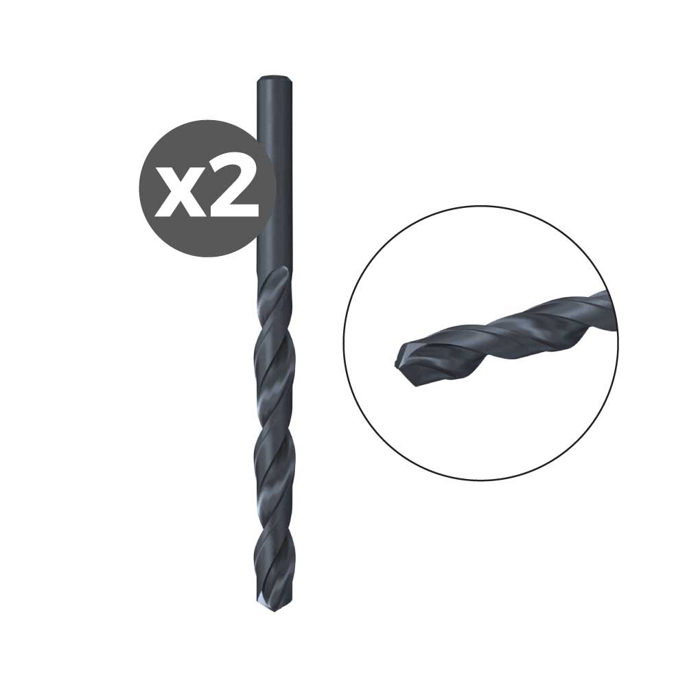 Fischer set van 2 hoogwaardige HSS-R staalboren DIN 338 2,5 x 30/57/2K met N-vormige spiraal voor optimale spaanafvoer 530406
