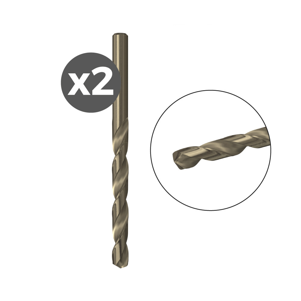 Fischer set van 2 precisie HSS-CO staalboren 1,5 x 18/40/2K met 5% kobalt voor hoge hittebestendigheid en gebruik op harde materialen 530492