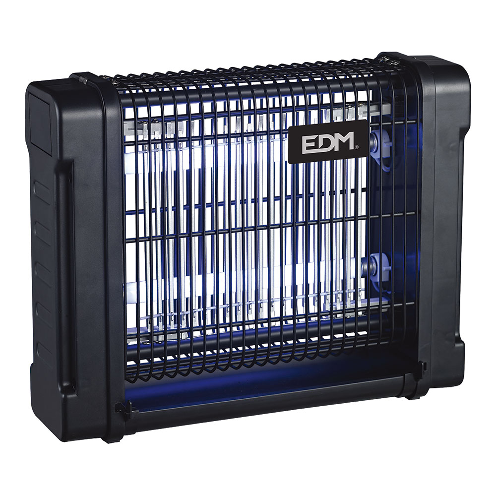 EDM Professionele Elektronische Insectenverdelger 2x6W – 30m² Bereik – 31,6x10x26,5cm – 340° Zwart