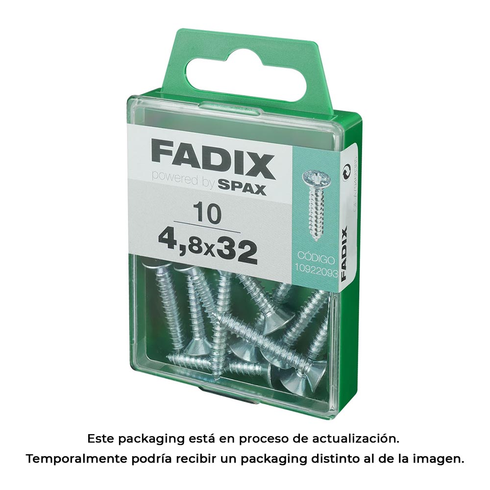BOX M met 10 stuks heavy-duty CP zink schroefdraadschroeven 4,8x32mm van FADIX