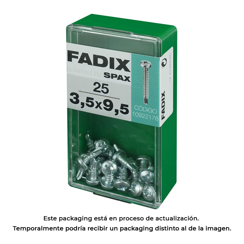 BOX S met 25 stuks snelle en efficiënte CR zelfborende schroefdraadschroeven 3,5×9,5mm van FADIX