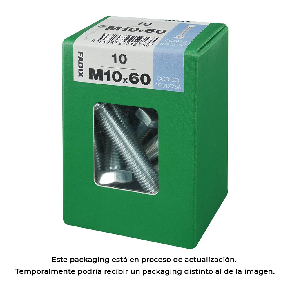 DOOS L met 10 stuks veelzijdige metrische schroeven met zeskantkop en zinkmoer M10x60mm van FADIX