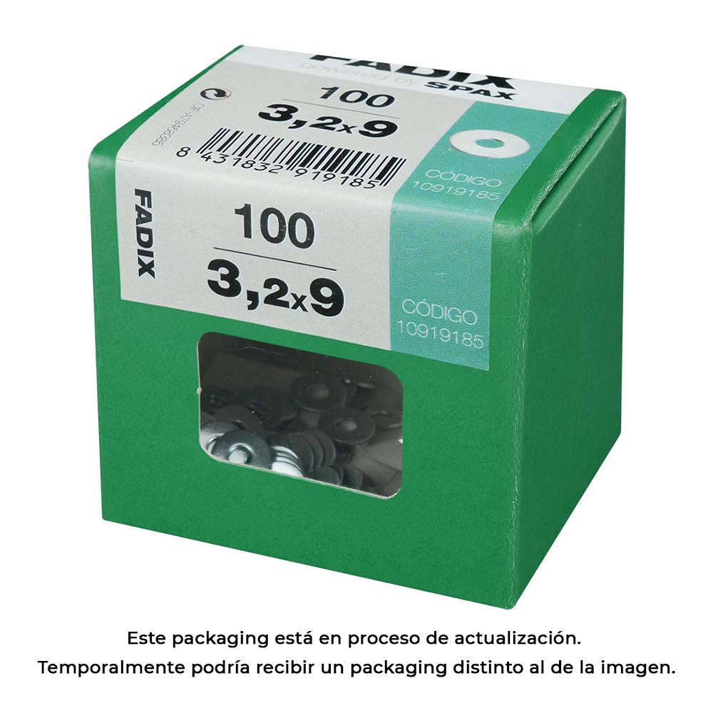 Doos L met 100 stuks brede en stevige zink platte sluitringen 3,2x9mm van FADIX – belastbaar