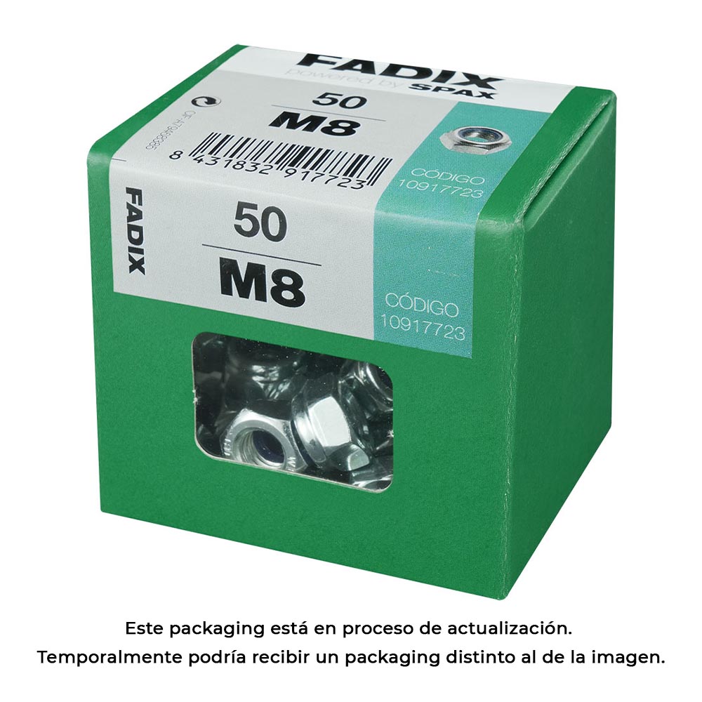 DOOS L met 50 stuks trillingsbestendige zelfremende moeren M8 van zink van FADIX