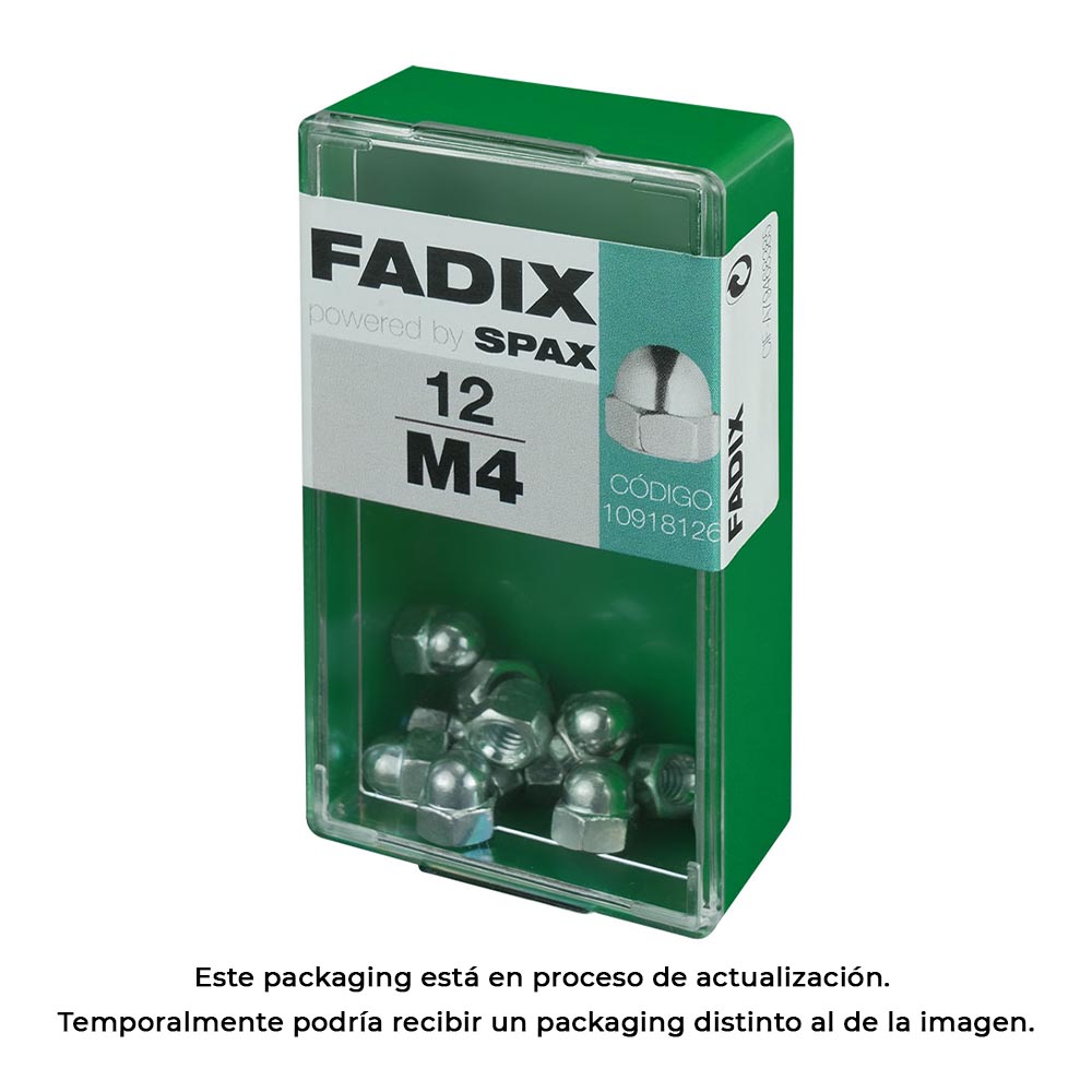 DOOS S met 12 stuks strakke zinkblindmoeren M4 van FADIX
