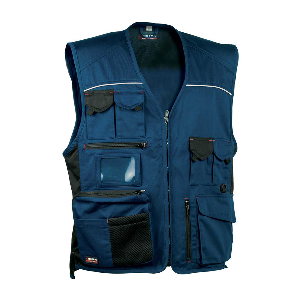 Expert Marineblauw Zwart Cofra vest in maat 56 – optimale opbergruimte en toegankelijkheid voor professionals